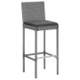 Garden table and high stools 9 pieces and gray PE rattan cushions by vidaXL, Garden sets - Ref: Foro24-3187630, Price: 746,80...