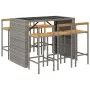 Bar table and garden stools 7 pieces acacia wood PE rattan gray by vidaXL, Garden sets - Ref: Foro24-3187703, Price: 473,70 €...