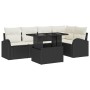 Conjunto de sofá de jardín 6 pcs Negro y crema 100 x 55 x 73 cm