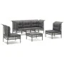 6-piece garden furniture set and gray synthetic rattan cushions by vidaXL, Garden sets - Ref: Foro24-3187487, Price: 338,38 €...