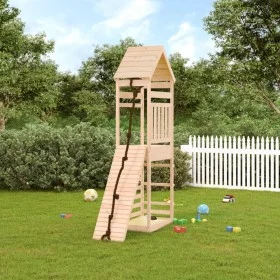 Playground with climbing wall solid pine wood by vidaXL, Swings and play structures - Ref: Foro24-3156919, Price: 265,79 €, D...