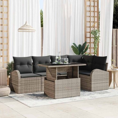 Conjunto de sofá de jardín Manual 6 pcs Gris 100 x 55 x 73 cm