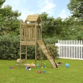 Playground with pine impregnated wood climbing wall by vidaXL, Swings and play structures - Ref: Foro24-3156942, Price: 268,9...