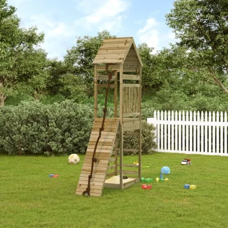 Playground with pine impregnated wood climbing wall by vidaXL, Swings and play structures - Ref: Foro24-3156921, Price: 299,4...