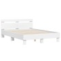 Estructura cama con cabecero madera ingeniería blanco 120x200cm