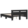 Estructura cama con cabecero madera ingeniería negro 120x200 cm