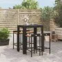 Bar table and garden stools 5 pieces acacia wood PE rattan black by vidaXL, Garden sets - Ref: Foro24-3187708, Price: 291,27 ...