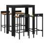 Bar table and garden stools 5 pieces acacia wood PE rattan black by vidaXL, Garden sets - Ref: Foro24-3187708, Price: 291,27 ...