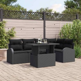 Conjunto de sofá de jardín 6 pcs Negro 100 x 55 x 73 cm