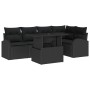 Conjunto de sofá de jardín 6 pcs Negro 100 x 55 x 73 cm