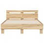 Cama con cabecero madera de ingeniería roble Sonoma 135x190 cm