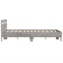 Cama con cabecero madera de ingeniería gris Sonoma 135x190 cm
