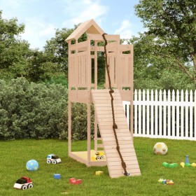 Spielplatz mit Kletterwand aus massivem Kiefernholz von vidaXL, Schaukeln und Spielgeräte - Ref: Foro24-3156874, Preis: 261,5...