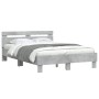Cama con cabecero madera de ingeniería gris hormigón 120x190 cm