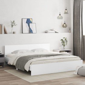 Estructura de cama con cabecero blanca 200x200 cm en Camas y somieres | Comprar online en Foro24