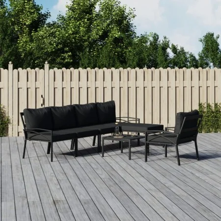7-piece garden furniture set, steel with gray cushions by vidaXL, Garden sets - Ref: Foro24-3187947, Price: 625,29 €, Discoun...