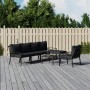 7-teiliges Gartenmöbel-Set aus Stahl mit grauen Kissen von vidaXL, Gartensets - Ref: Foro24-3187947, Preis: 614,51 €, Rabatt: %