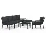 7-piece garden furniture set, steel with gray cushions by vidaXL, Garden sets - Ref: Foro24-3187947, Price: 625,29 €, Discoun...