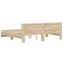 Estructura de cama con cabecero roble Sonoma 200x200 cm