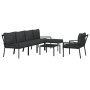 7-teiliges Gartenmöbel-Set aus Stahl mit grauen Kissen von vidaXL, Gartensets - Ref: Foro24-3187947, Preis: 614,51 €, Rabatt: %