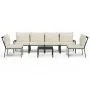 7-piece steel garden furniture set with sand-colored cushions by vidaXL, Garden sets - Ref: Foro24-3187959, Price: 615,12 €, ...
