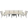 7-piece steel garden furniture set with sand-colored cushions by vidaXL, Garden sets - Ref: Foro24-3187959, Price: 615,12 €, ...