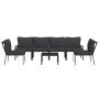 7-teiliges Gartenmöbelset aus Stahl mit grauen Kissen von vidaXL, Gartensets - Ref: Foro24-3187949, Preis: 581,66 €, Rabatt: %