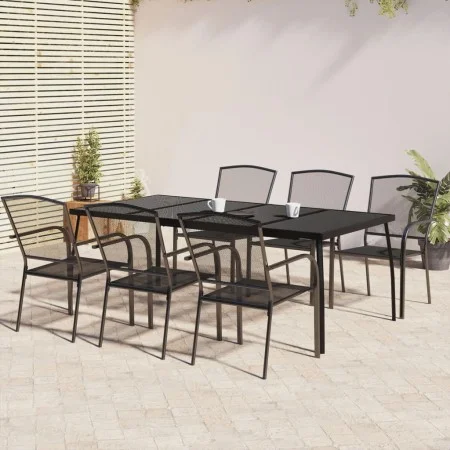Juego de comedor de jardín 7 piezas acero gris antracita de vidaXL, Conjuntos de jardín - Ref: Foro24-3187973, Precio: 490,64...