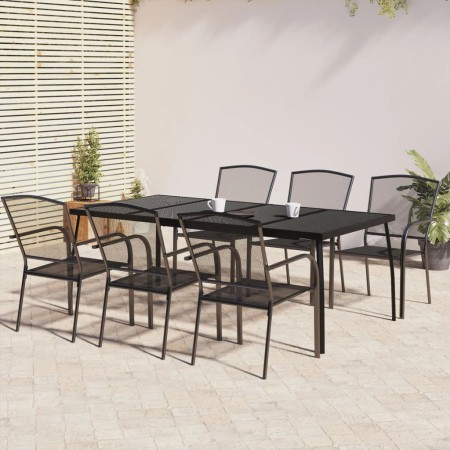 Juego de comedor de jardín 7 piezas acero gris antracita de vidaXL, Conjuntos de jardín - Ref: Foro24-3187973, Precio: 505,77...