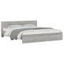 Estructura de cama con cabecero gris Sonoma 200x200 cm
