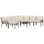 9-piece steel garden furniture set with sand-colored cushions by vidaXL, Garden sets - Ref: Foro24-3187960, Price: 819,00 €, ...