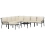 9-teiliges Gartenmöbelset aus Stahl mit sandfarbenen Kissen von vidaXL, Gartensets - Ref: Foro24-3187960, Preis: 860,83 €, Ra...