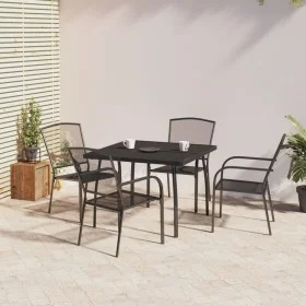 5-teiliges Garten-Essset aus anthrazitgrauem Stahl von vidaXL, Gartensets - Ref: Foro24-3187968, Preis: 290,58 €, Rabatt: %