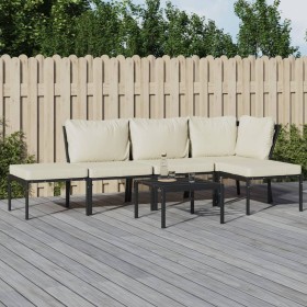 6-teiliges Gartenmöbelset aus Stahl mit sandfarbenen Kissen von vidaXL, Gartensets - Ref: Foro24-3187955, Preis: 495,11 €, Ra...
