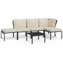 6-piece steel garden furniture set with sand-colored cushions by vidaXL, Garden sets - Ref: Foro24-3187955, Price: 473,36 €, ...