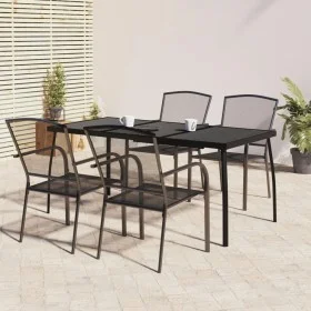 5-teiliges Garten-Esszimmerset aus anthrazitgrauem Stahl von vidaXL, Gartensets - Ref: Foro24-3187972, Preis: 316,04 €, Rabat...