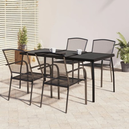 5-teiliges Garten-Esszimmerset aus anthrazitgrauem Stahl von vidaXL, Gartensets - Ref: Foro24-3187972, Preis: 325,20 €, Rabat...
