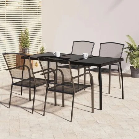 5-teiliges Garten-Esszimmerset aus anthrazitgrauem Stahl von vidaXL, Gartensets - Ref: Foro24-3187972, Preis: 316,02 €, Rabat...