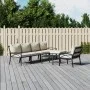 7-teiliges Gartenmöbelset aus Stahl mit sandfarbenen Kissen von vidaXL, Gartensets - Ref: Foro24-3187957, Preis: 651,17 €, Ra...