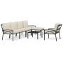 7-teiliges Gartenmöbelset aus Stahl mit sandfarbenen Kissen von vidaXL, Gartensets - Ref: Foro24-3187957, Preis: 698,04 €, Ra...
