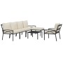 7-teiliges Gartenmöbelset aus Stahl mit sandfarbenen Kissen von vidaXL, Gartensets - Ref: Foro24-3187957, Preis: 698,04 €, Ra...