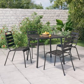 5-teiliges Garten-Essset aus anthrazitgrauem Stahl von vidaXL, Gartensets - Ref: Foro24-3187988, Preis: 279,12 €, Rabatt: %