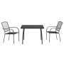Juego de comedor de jardín 3 piezas acero gris antracita