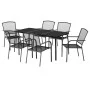 7-teiliges Garten-Essset aus anthrazitgrauem Stahl von vidaXL, Gartensets - Ref: Foro24-3187971, Preis: 427,13 €, Rabatt: %