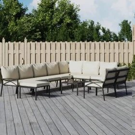 Gartenmöbel-Set 11-teilig aus Stahl und sandfarbenen Kissen von vidaXL, Gartensets - Ref: Foro24-3187956, Preis: 1,00 €, Raba...
