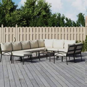 Gartenmöbel-Set 11-teilig aus Stahl und sandfarbenen Kissen von vidaXL, Gartensets - Ref: Foro24-3187956, Preis: 1,00 €, Raba...
