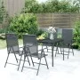 5-teiliges Garten-Esszimmerset aus anthrazitgrauem Stahl von vidaXL, Gartensets - Ref: Foro24-3187979, Preis: 294,48 €, Rabat...