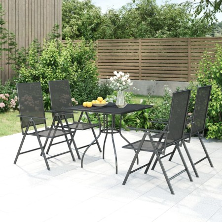 Juego de comedor de jardín 5 piezas acero gris antracita de vidaXL, Conjuntos de jardín - Ref: Foro24-3187976, Precio: 295,94...