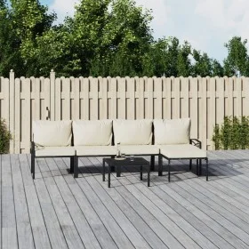6-piece steel garden furniture set with sand-colored cushions by vidaXL, Garden sets - Ref: Foro24-3187961, Price: 501,82 €, ...