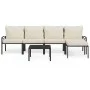 6-piece steel garden furniture set with sand-colored cushions by vidaXL, Garden sets - Ref: Foro24-3187961, Price: 538,44 €, ...